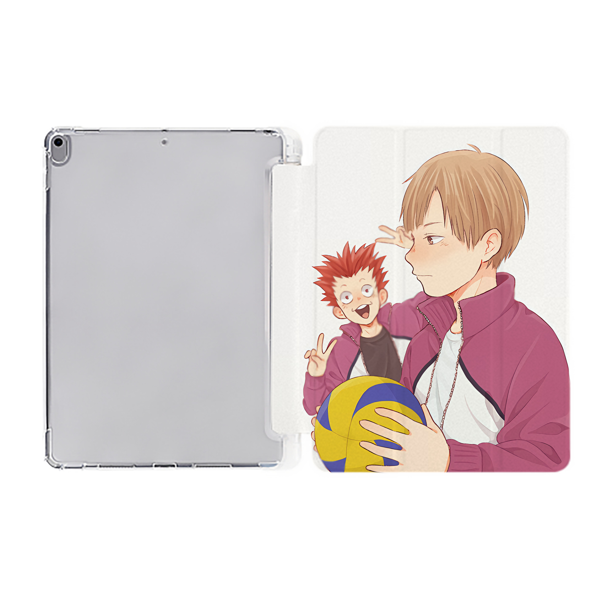 （画像用） ハイキュー!! Haikyu!! IPad ケース ペン収納付き 三つ折りスタンド PUレザー×シリコン 対応機種9.5/10.5/10.9インチ